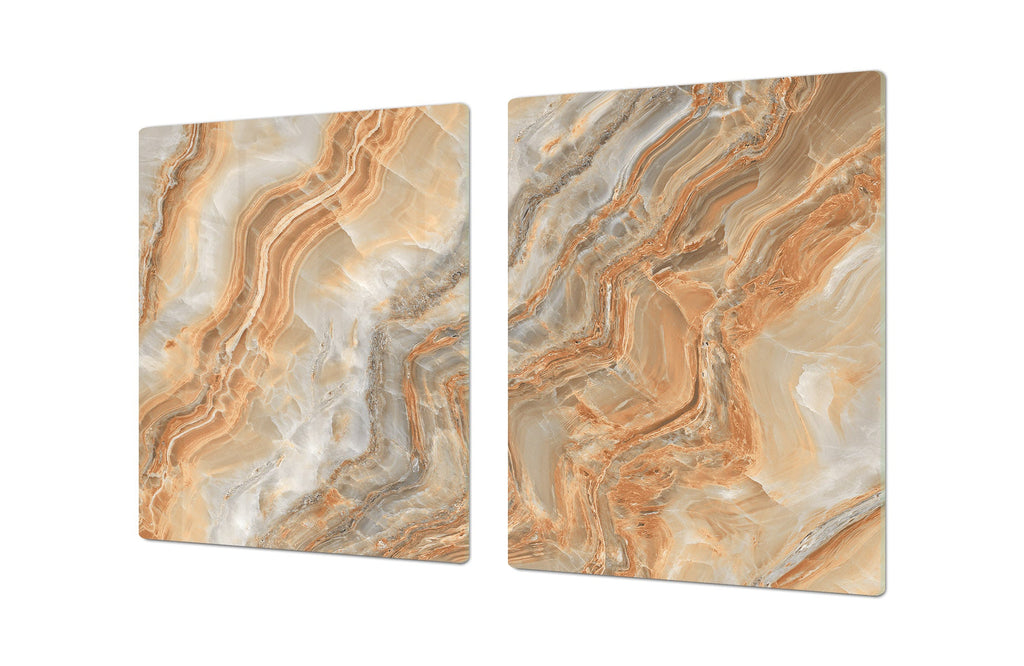 Stove Top Cover -Orange Marble Style | Gas and Electric Cook Top Cover