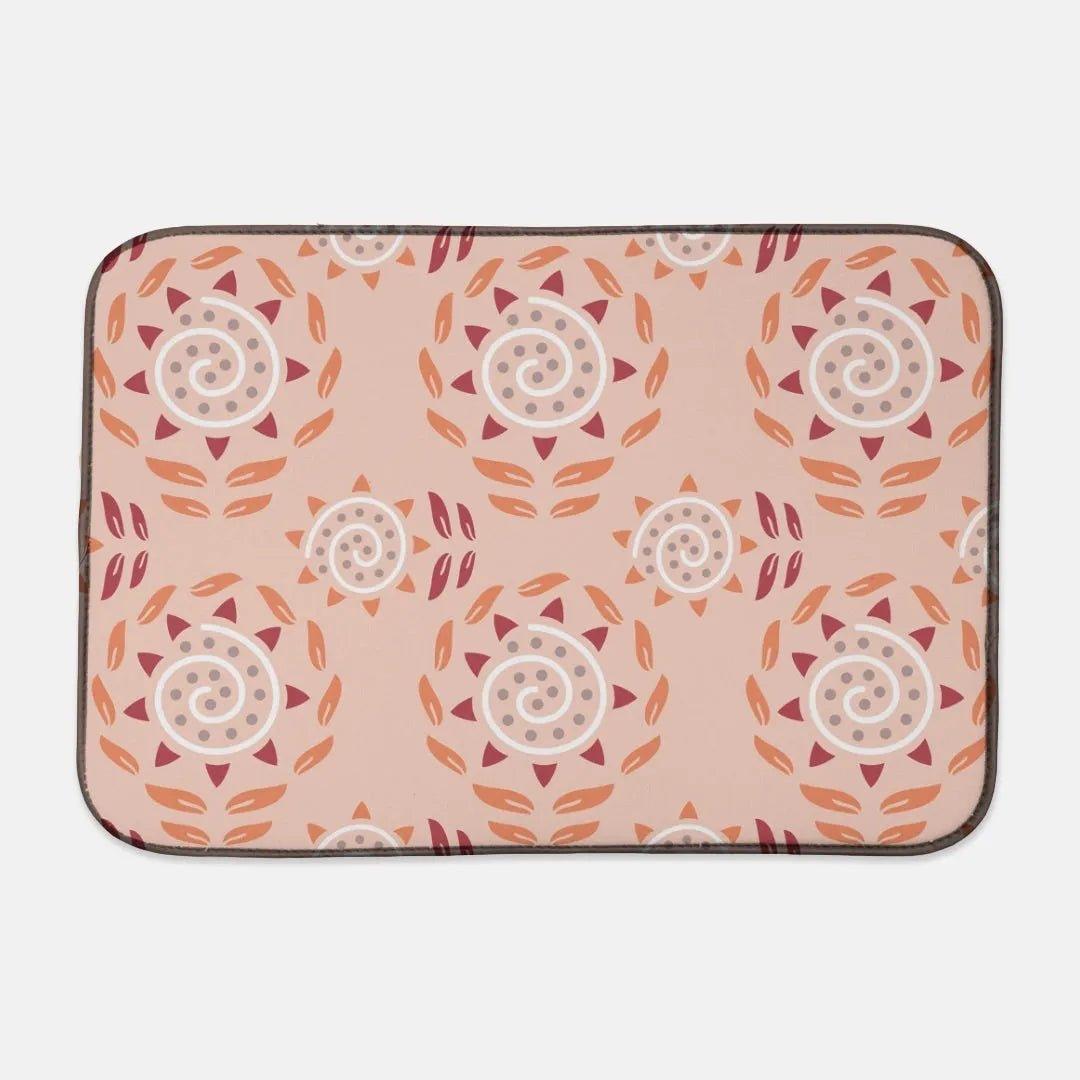 Abstract Melon Floral Dish Mat - Festive Fit Home