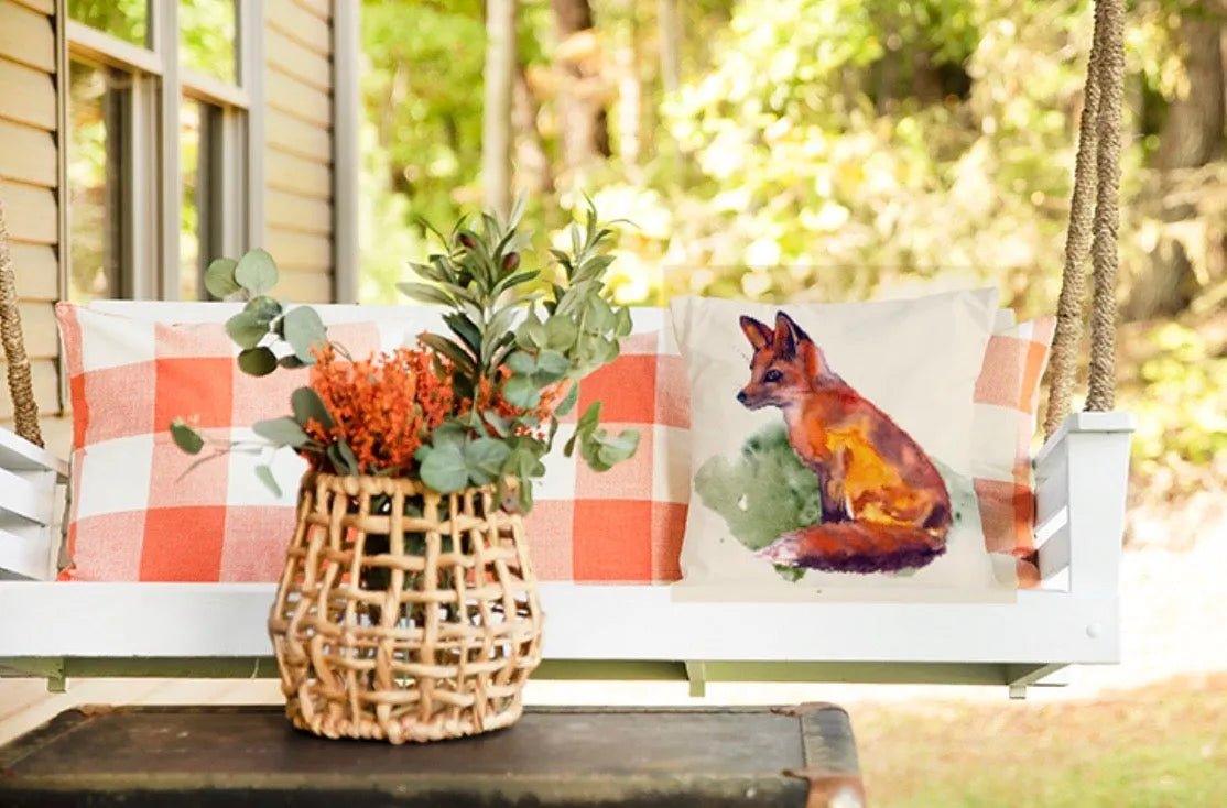 Autumn Sitting Fox Throw Pillow Cover - Festive Fit Home