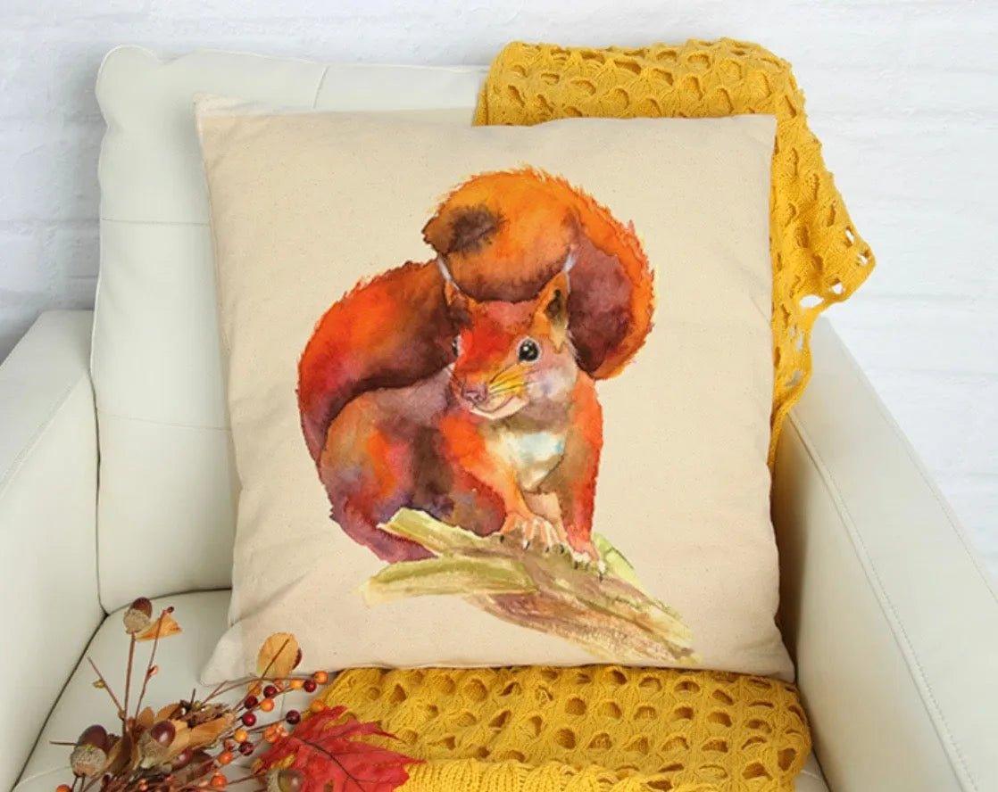 Autumn Standing Squirrel Square Pillow Cover - Festive Fit Home