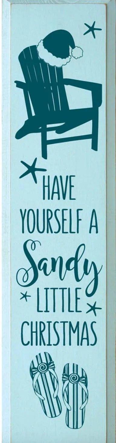 Beach Wood Christmas Sign - Have yourself a sandy little Christmas - 9"x36" - Festive Fit Home