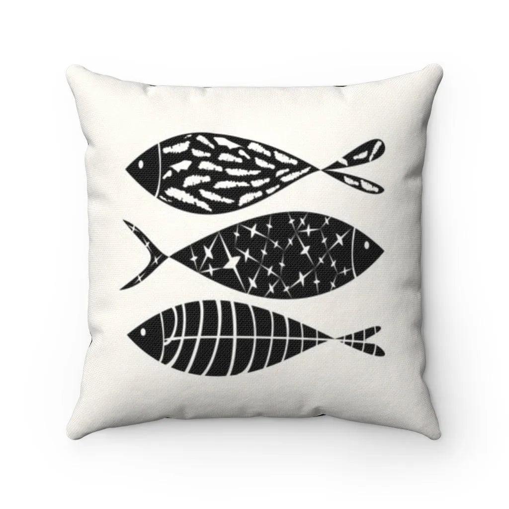 Black Fish Summer Throw Pillow Cover - Festive Fit Home