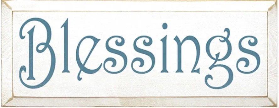 Blessings Christmas Wood Sign - 7"x18" - Festive Fit Home