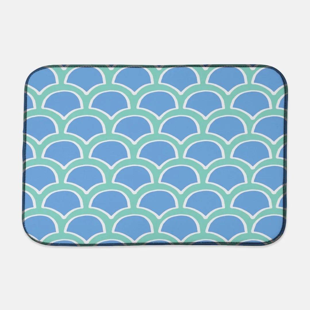 Blue and Green Scales Dish Mat - Festive Fit Home