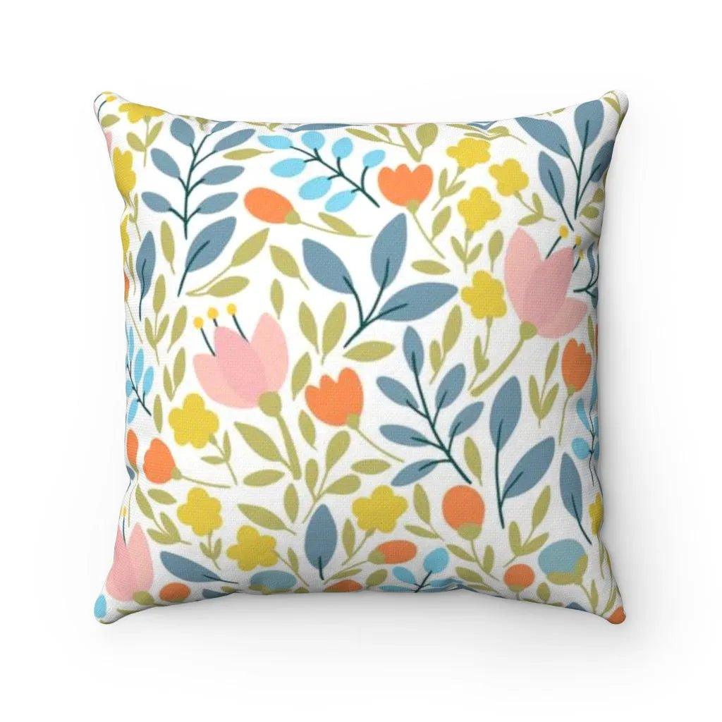 Blue Floral Throw Pillow Cover - Festive Fit Home