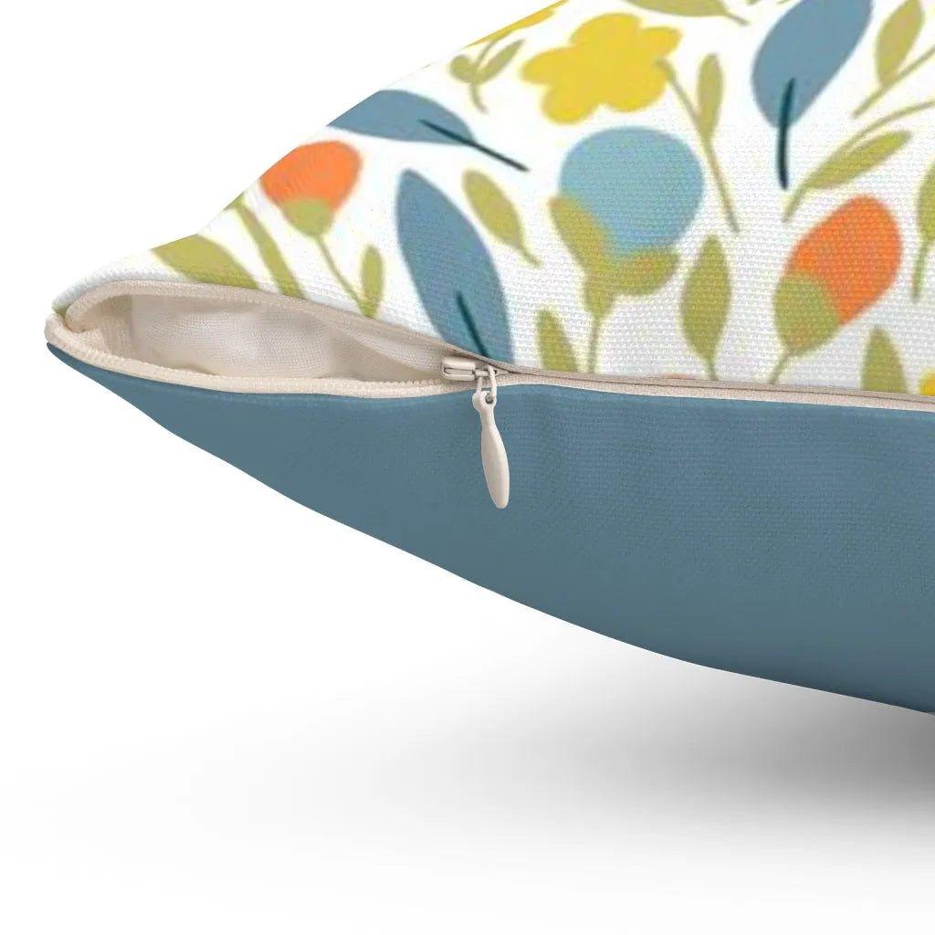 Blue Floral Throw Pillow Cover - Festive Fit Home