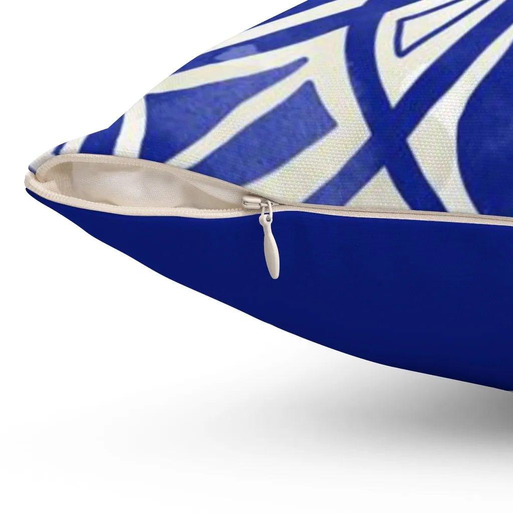 Blue Mosaic Throw Pillow Cover - Floral Star - Festive Fit Home