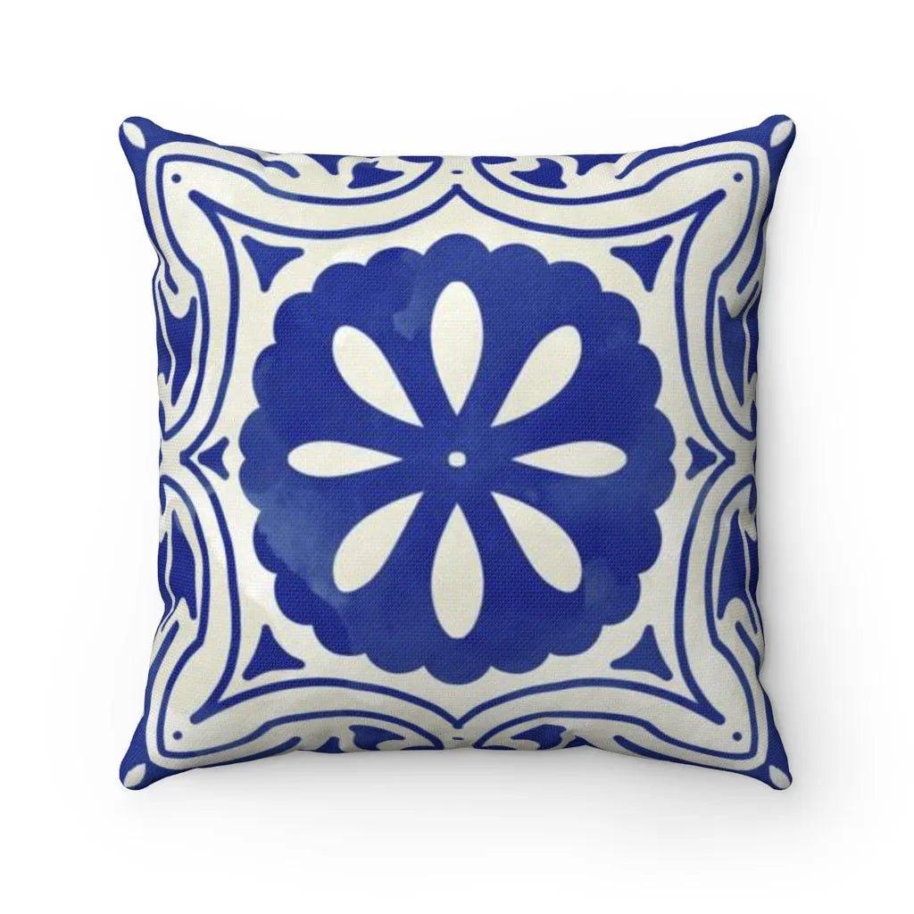 Blue Petals Mosaic Pillow Cover - Festive Fit Home