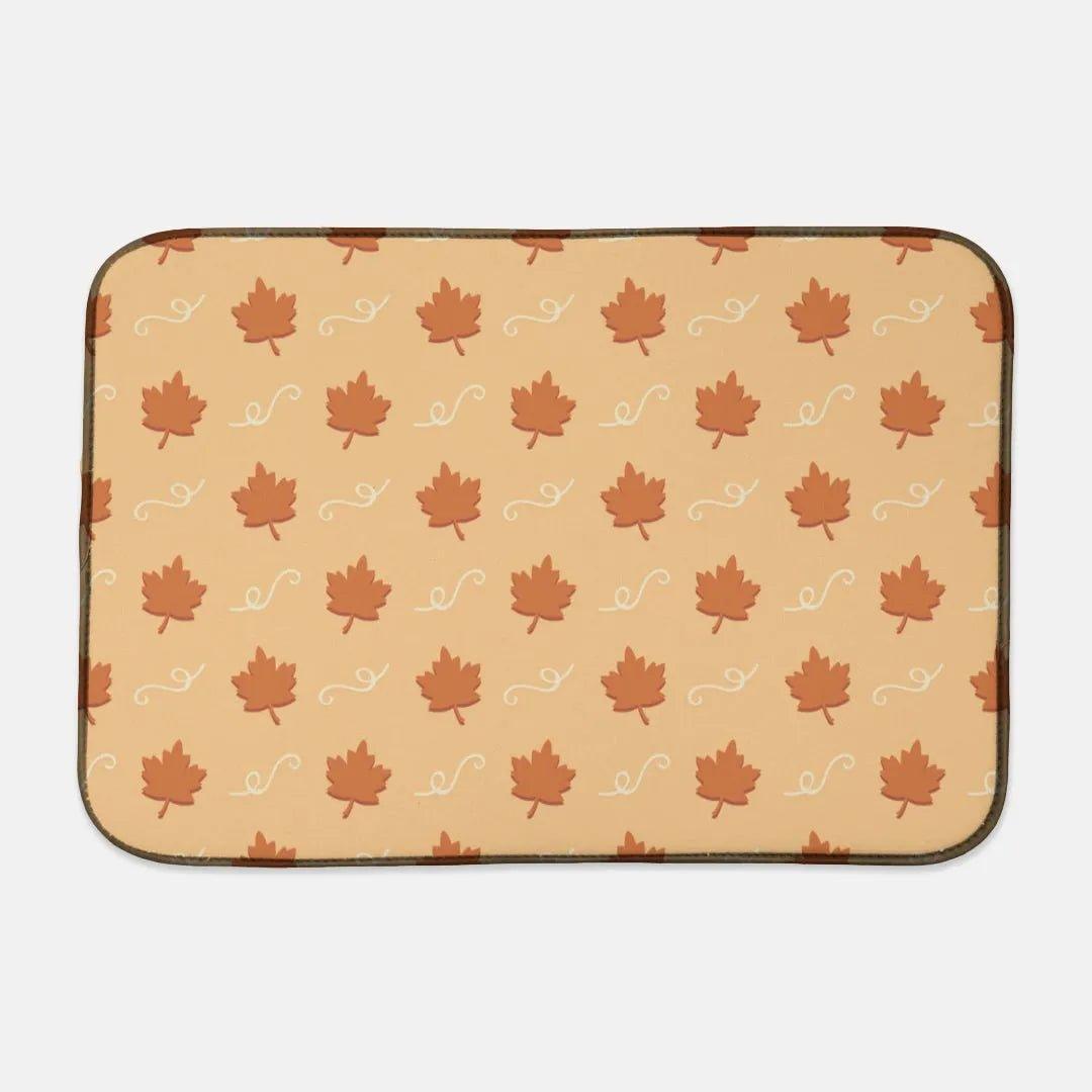 Brown Leaves Dish Mat - Festive Fit Home