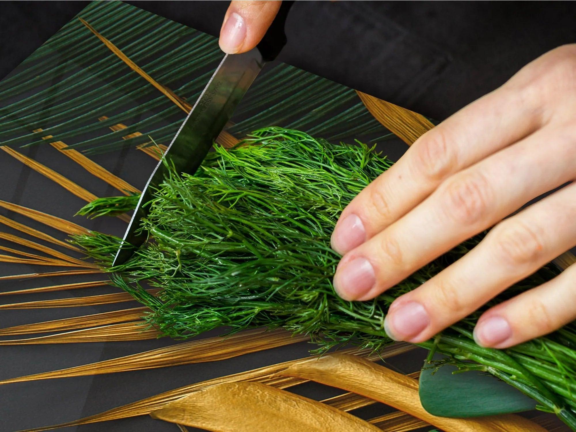 Burner Cover - Gold Palms | Gas and Electric Stove Top Cover | Noodle Board - Festive Fit Home