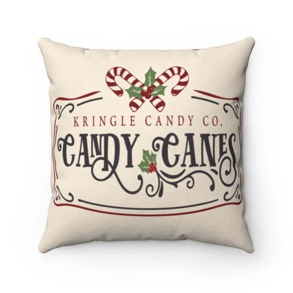 Candy Canes Ornate Christmas Throw Pillow Cover - Festive Fit Home