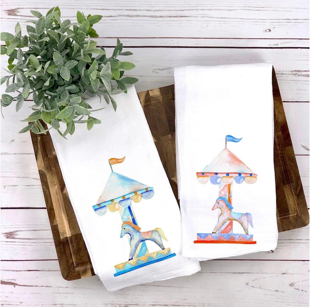 Carousel Tea Towels (Set of 2) - Festive Fit Home