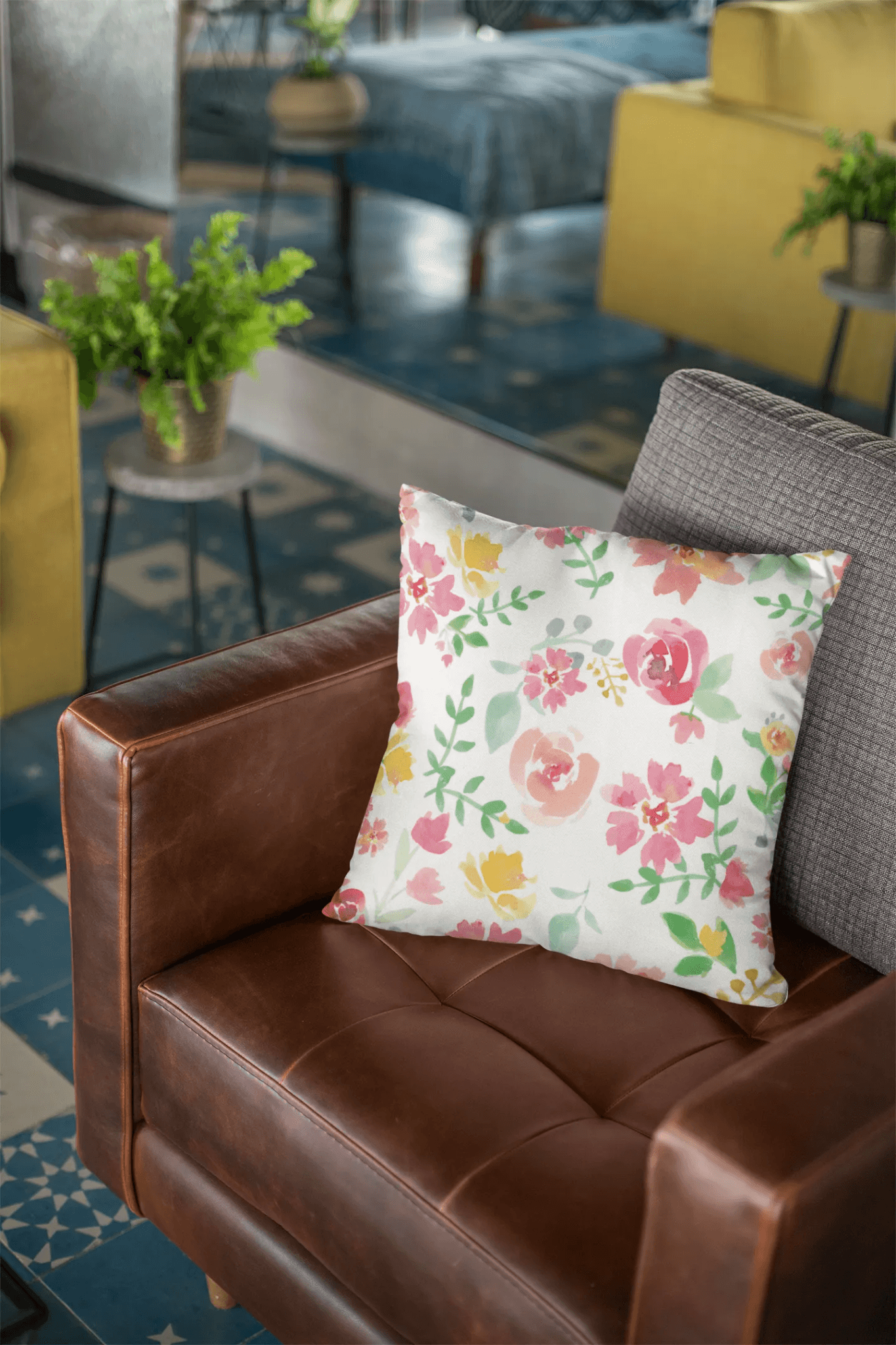 Cheerful Flower Square Pillow Cover - Festive Fit Home