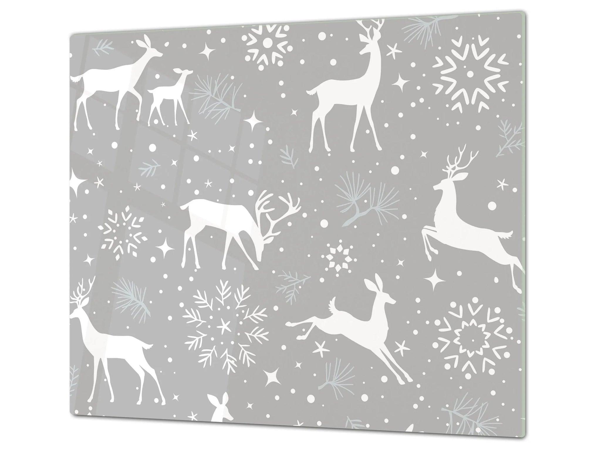 Christmas Charcuterie Board - Reindeer Pattern Holiday Serving Tray & Platter - Festive Fit Home