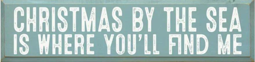 Coastal Christmas by the sea Wood Christmas Sign - 9"x36" - Festive Fit Home