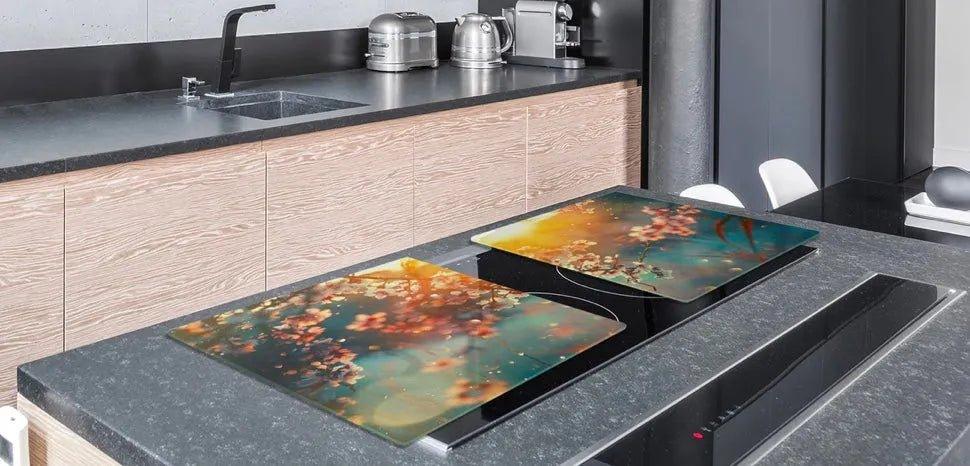 Cook Top Cover - Morning Blooms | Gas and Electric Burner Cover | Noodle Board - Festive Fit Home
