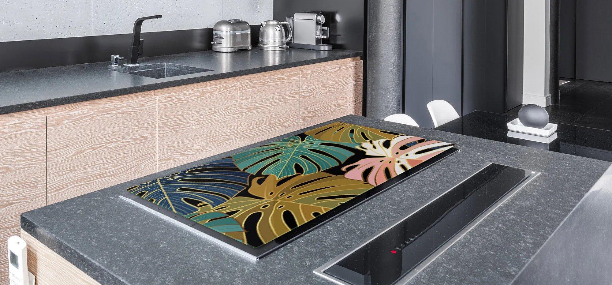 Cook Top Cover - Tropical Palms | Gas and Electric Stove Top Cover | Noodle Board - Festive Fit Home
