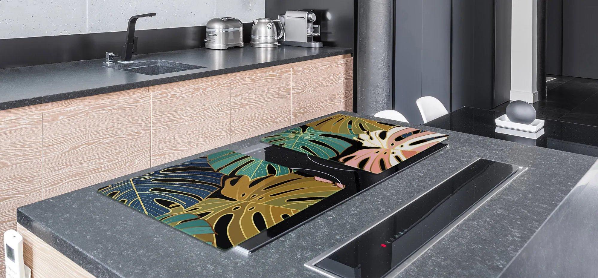 Cook Top Cover - Tropical Palms | Gas and Electric Stove Top Cover | Noodle Board - Festive Fit Home