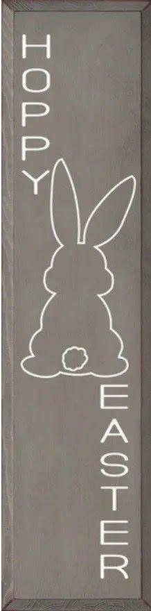 Easter Farmhouse Sign - Modern Hoppy Easter Large Wood Sign - 9"x36" - Festive Fit Home