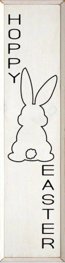 Easter Farmhouse Sign - Modern Hoppy Easter Large Wood Sign - 9"x36" - Festive Fit Home