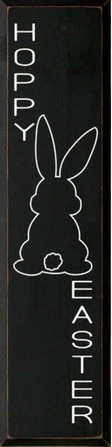 Easter Farmhouse Sign - Modern Hoppy Easter Large Wood Sign - 9"x36" - Festive Fit Home