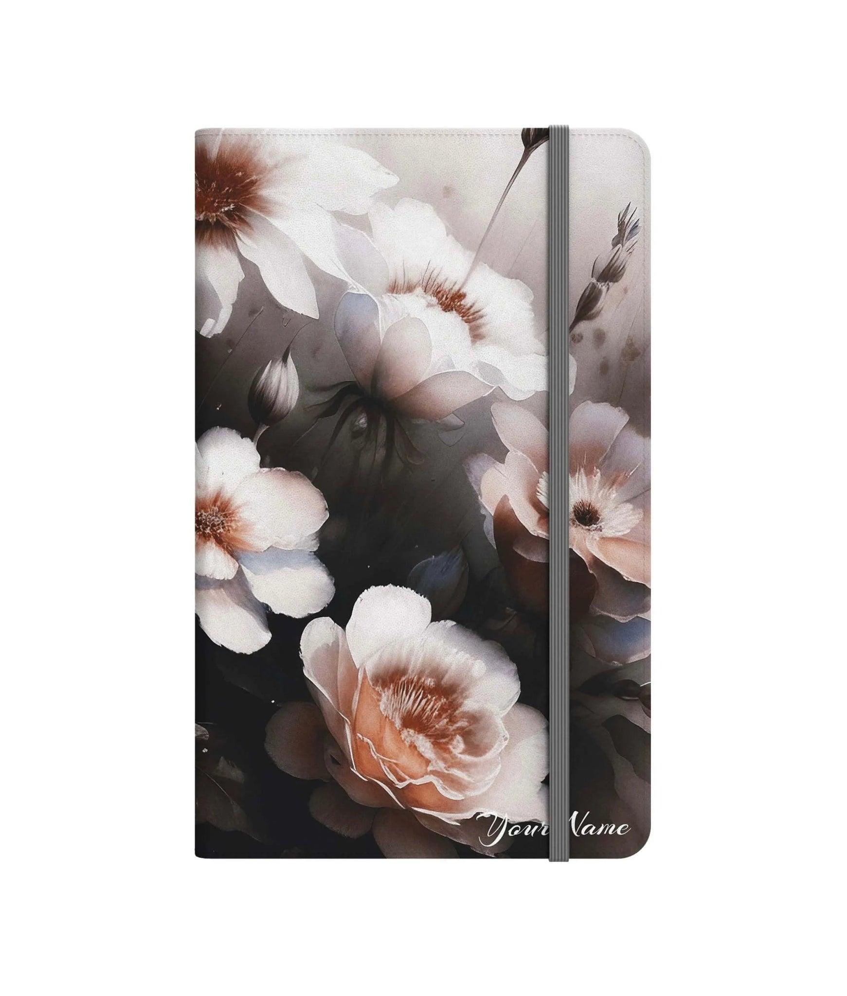 Floral Shadows Personalized Vegan Leather Notebook Folio - Festive Fit Home