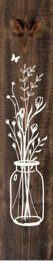 Flowers with Vase Silhouette - 9"x36" - Festive Fit Home