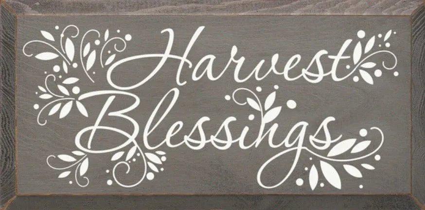 Harvest Blessings Autumn Large Wood Sign - 9"x18" - Festive Fit Home