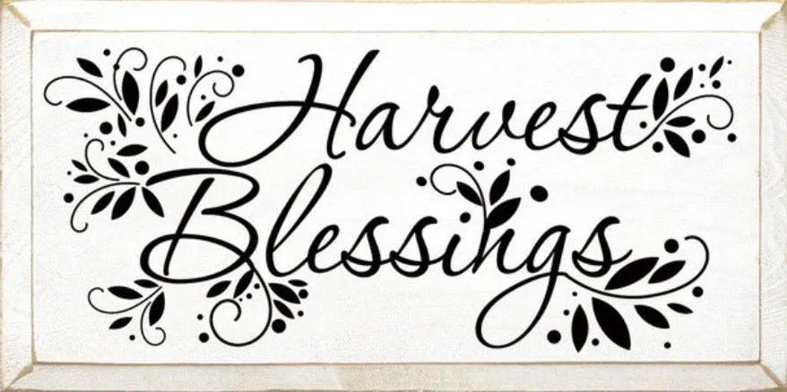 Harvest Blessings Autumn Large Wood Sign - 9"x18" - Festive Fit Home
