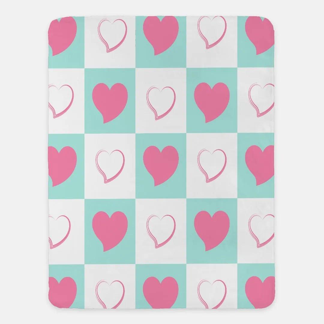 Heart Checkers - 60"x80" - Festive Fit Home