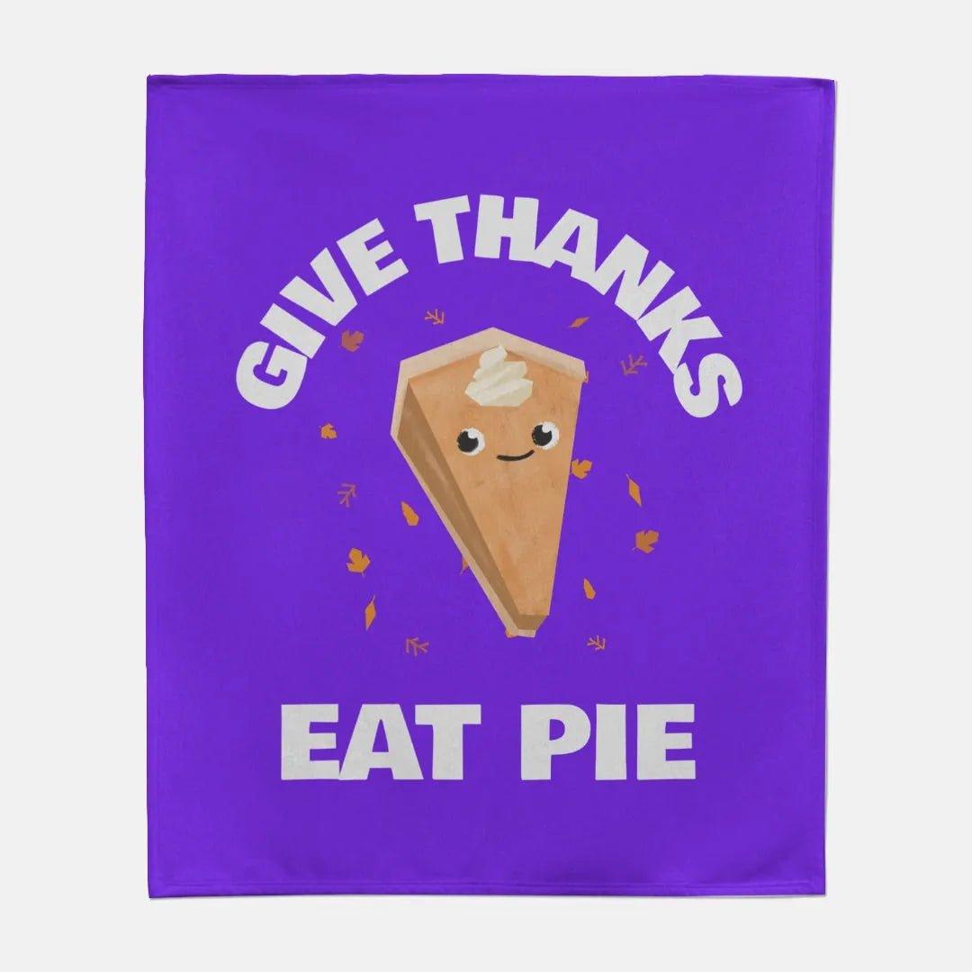 Kids Sweatshirt Blanket - Thanksgiving Give Thanks Eat Pie - 50" x 60" - Festive Fit Home