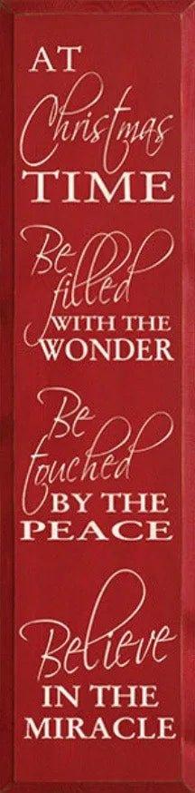 Large Vertical Christmas Farmhouse Sign - At Christmas Time 9"x36" - Festive Fit Home