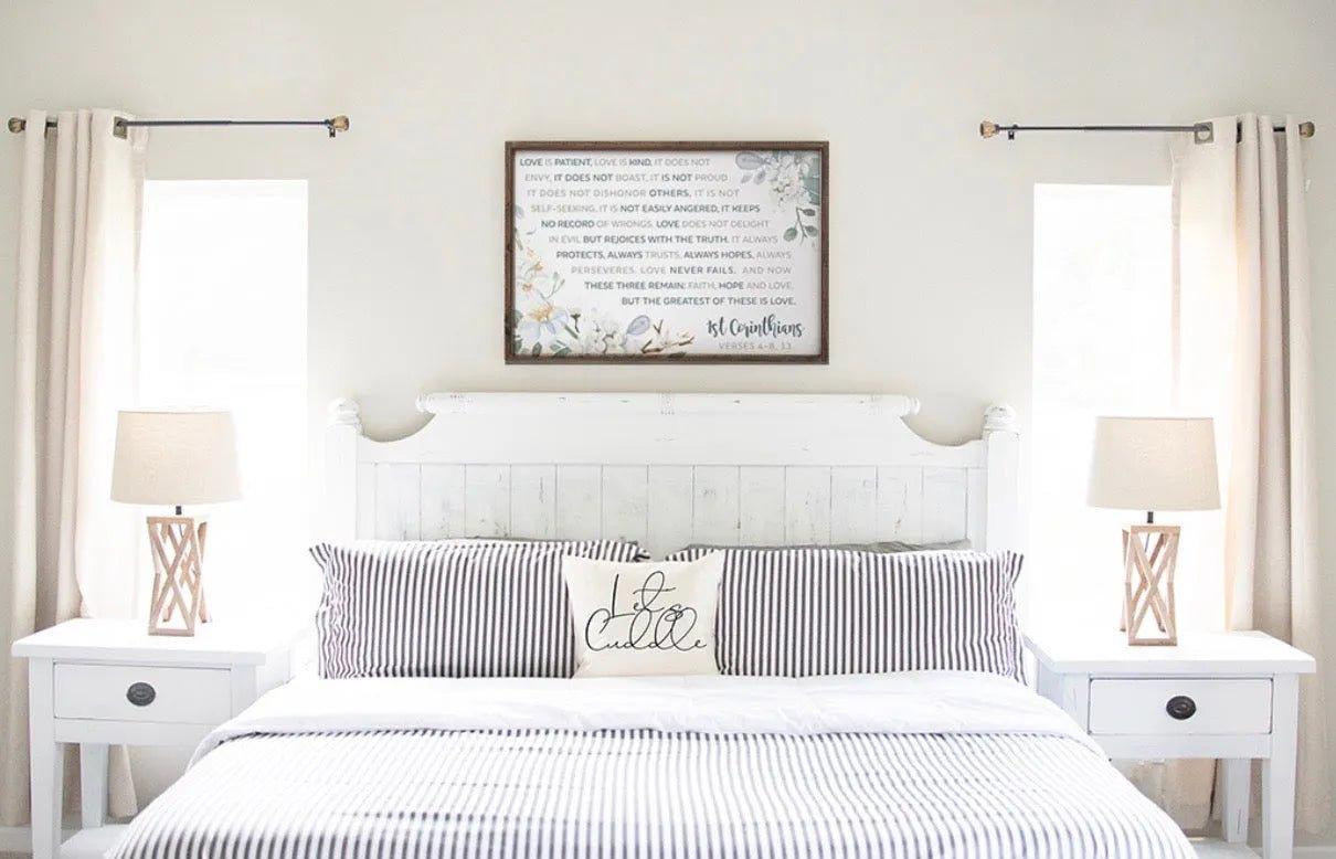 Love is Patient, Love is Kind Framed Wood Farmhouse Sign 24"x36" - Festive Fit Home