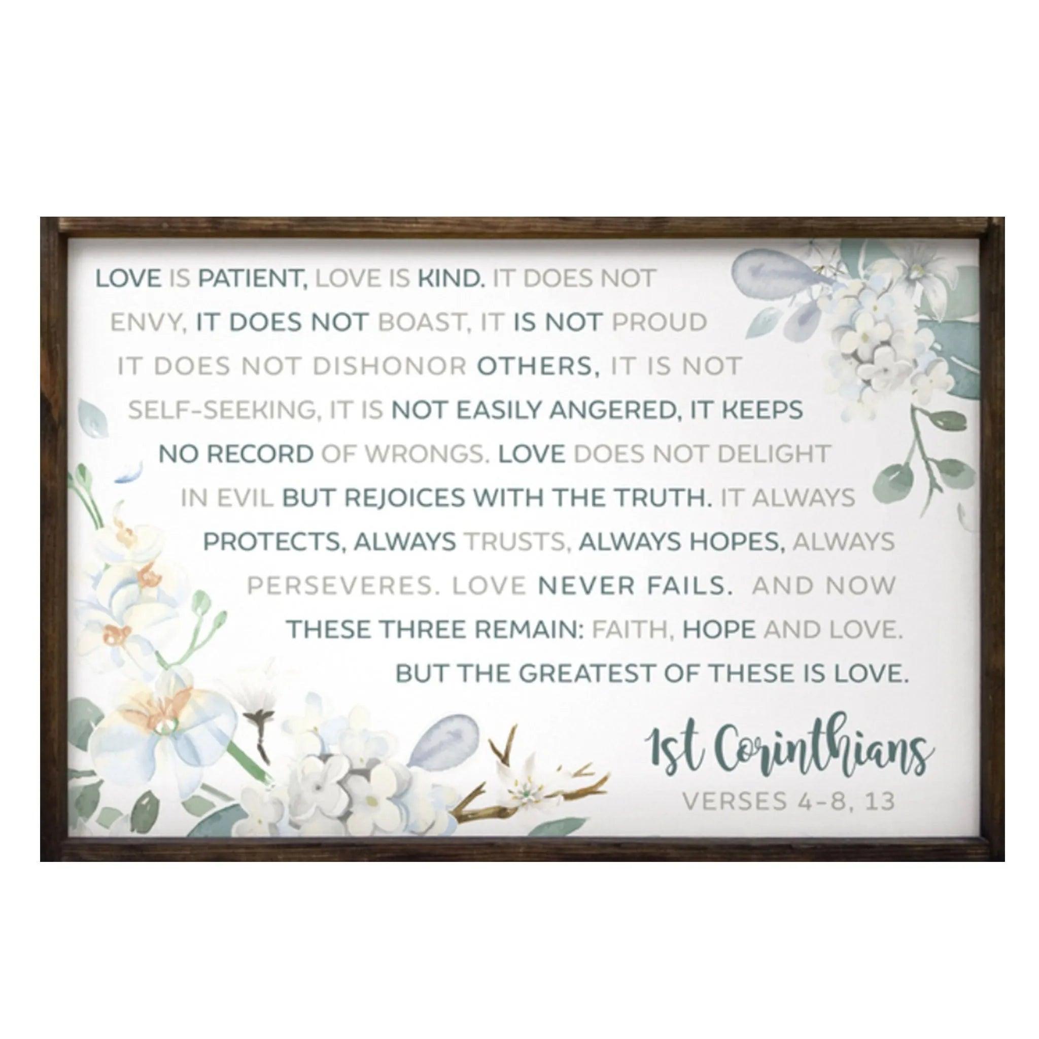 Love is Patient, Love is Kind Framed Wood Farmhouse Sign 24"x36" - Festive Fit Home