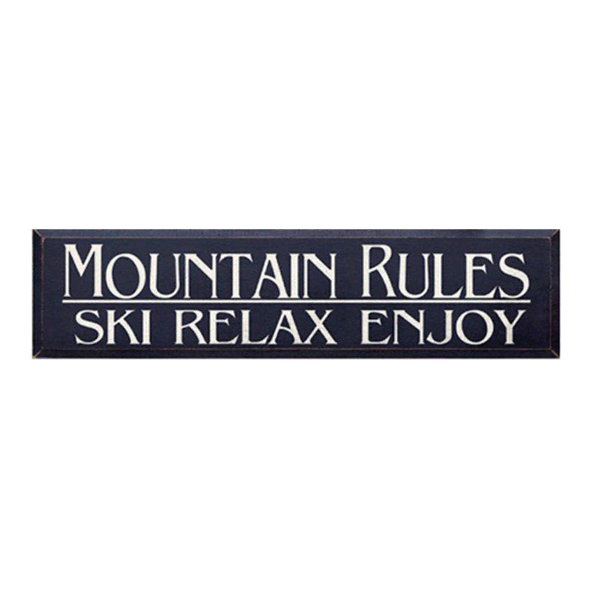 Mountain Rules - Ski, Relax and Enjoy - 9"x36" - Festive Fit Home
