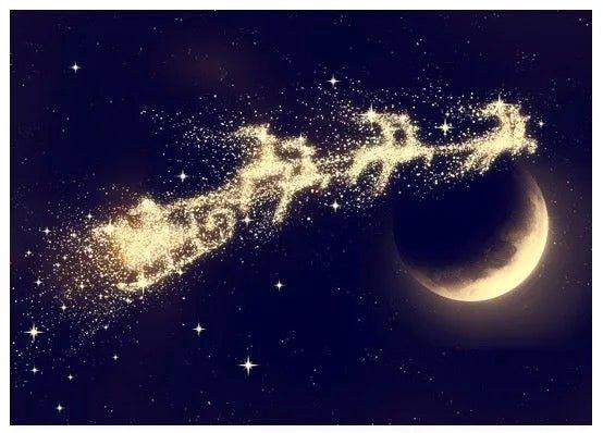 Night Time Santa's Sleigh Glass Range Cover | Charcuterie Board - Festive Fit Home