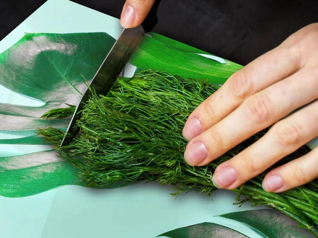 RV Small Stove Top Cover & Cutting Board - Aqua & Green Palms - Festive Fit Home