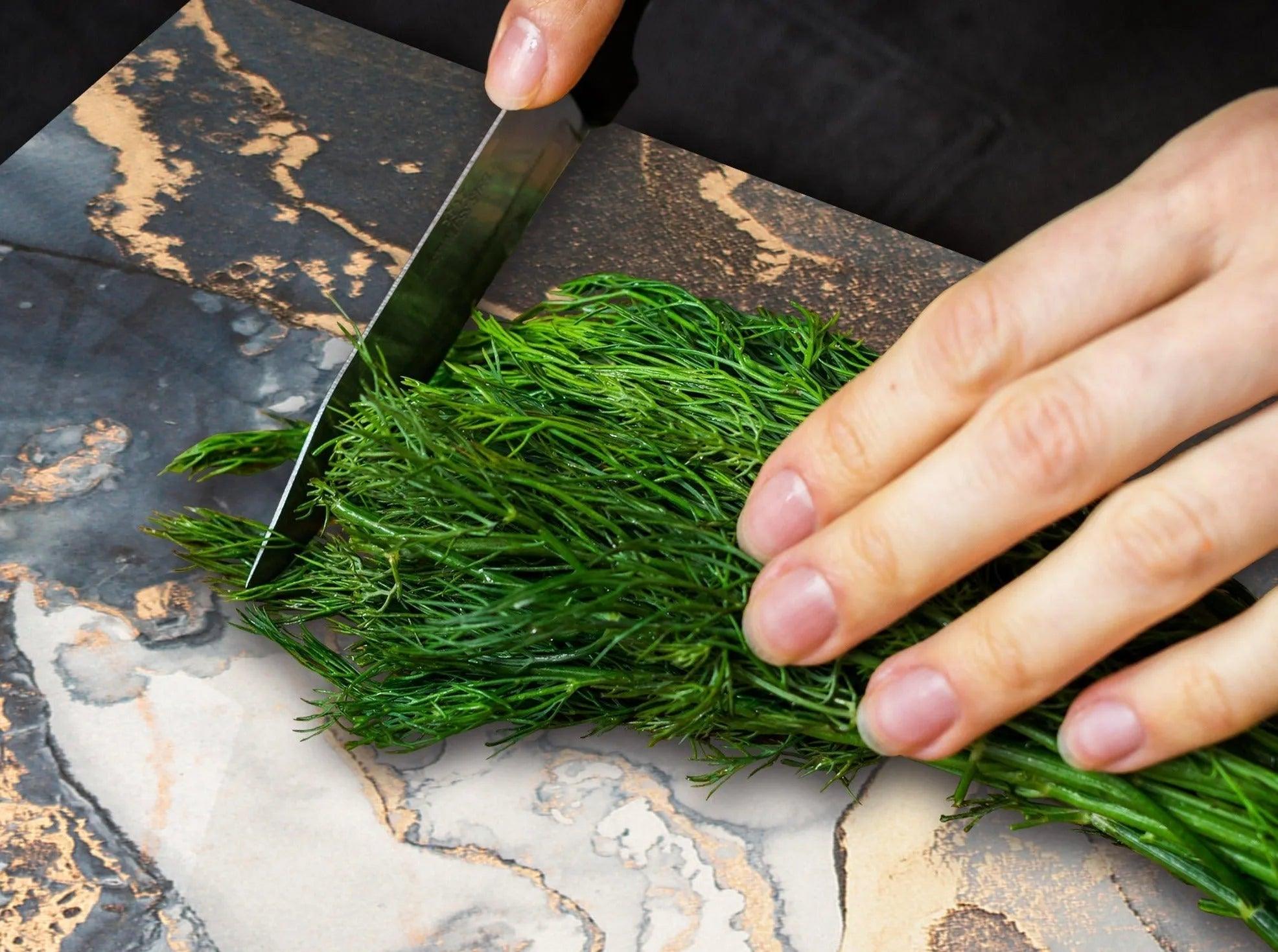 RV Small Stove Top Cover & Cutting Board - Blue & Gold Glitz - Festive Fit Home