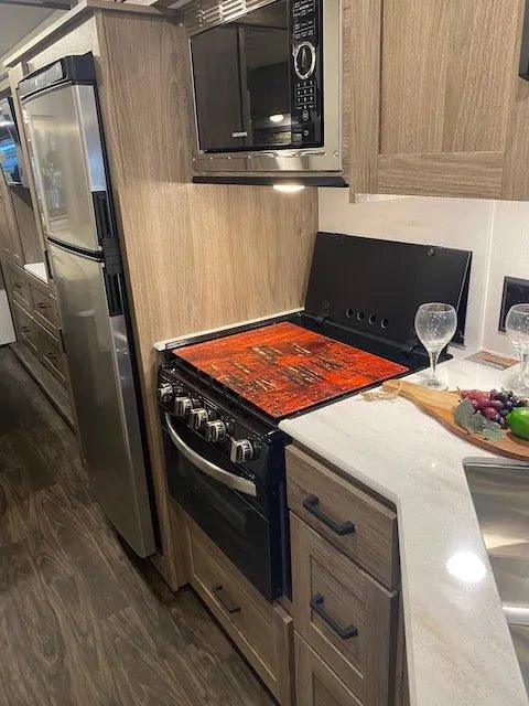 RV Small Stove Top Cover & Cutting Board - Cool Winds - Festive Fit Home