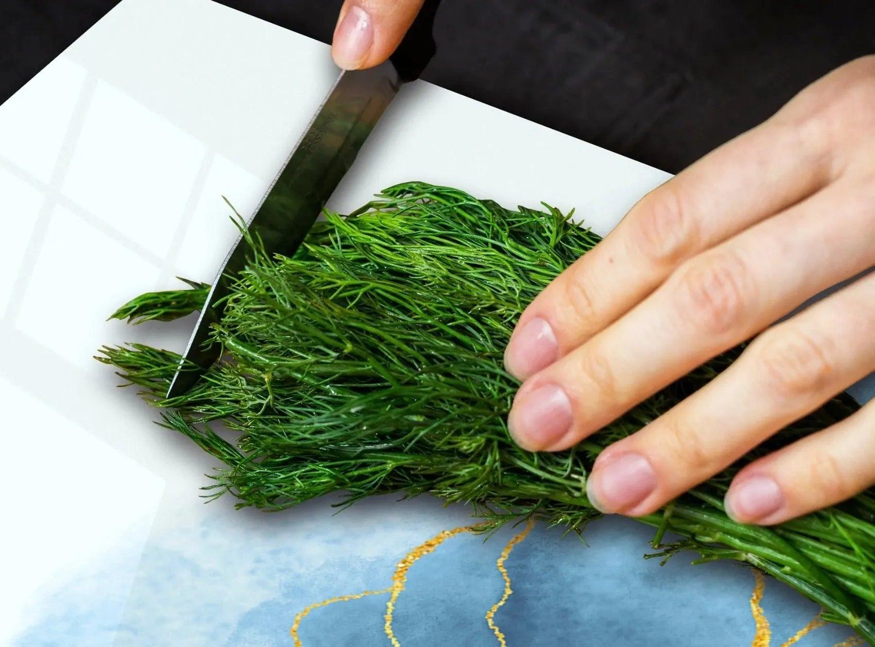 Stove Cover - Modern Blue Leaves | Gas & Induction Cook Top Cover | Burner Cover - Festive Fit Home