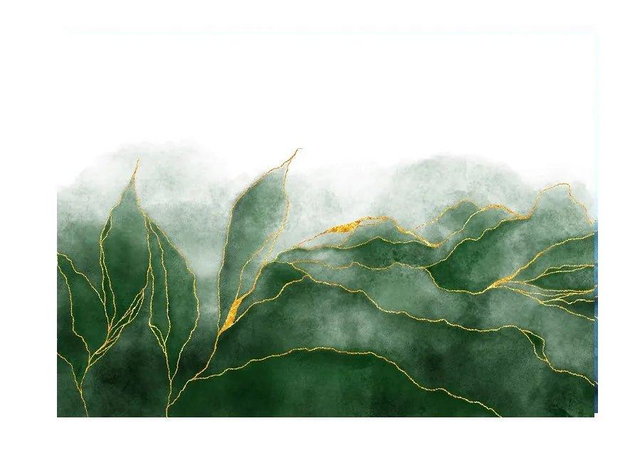 Stove Cover - Modern Green Leaves | Gas & Induction Cook Top Cover | Burner Cover - Festive Fit Home