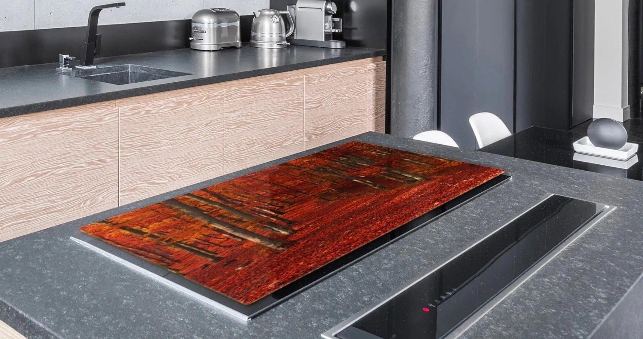 Stove Cover - Red Forest | Noodle Board | Gas and Electric Cook Top Cover | Charcuterie Board - Festive Fit Home
