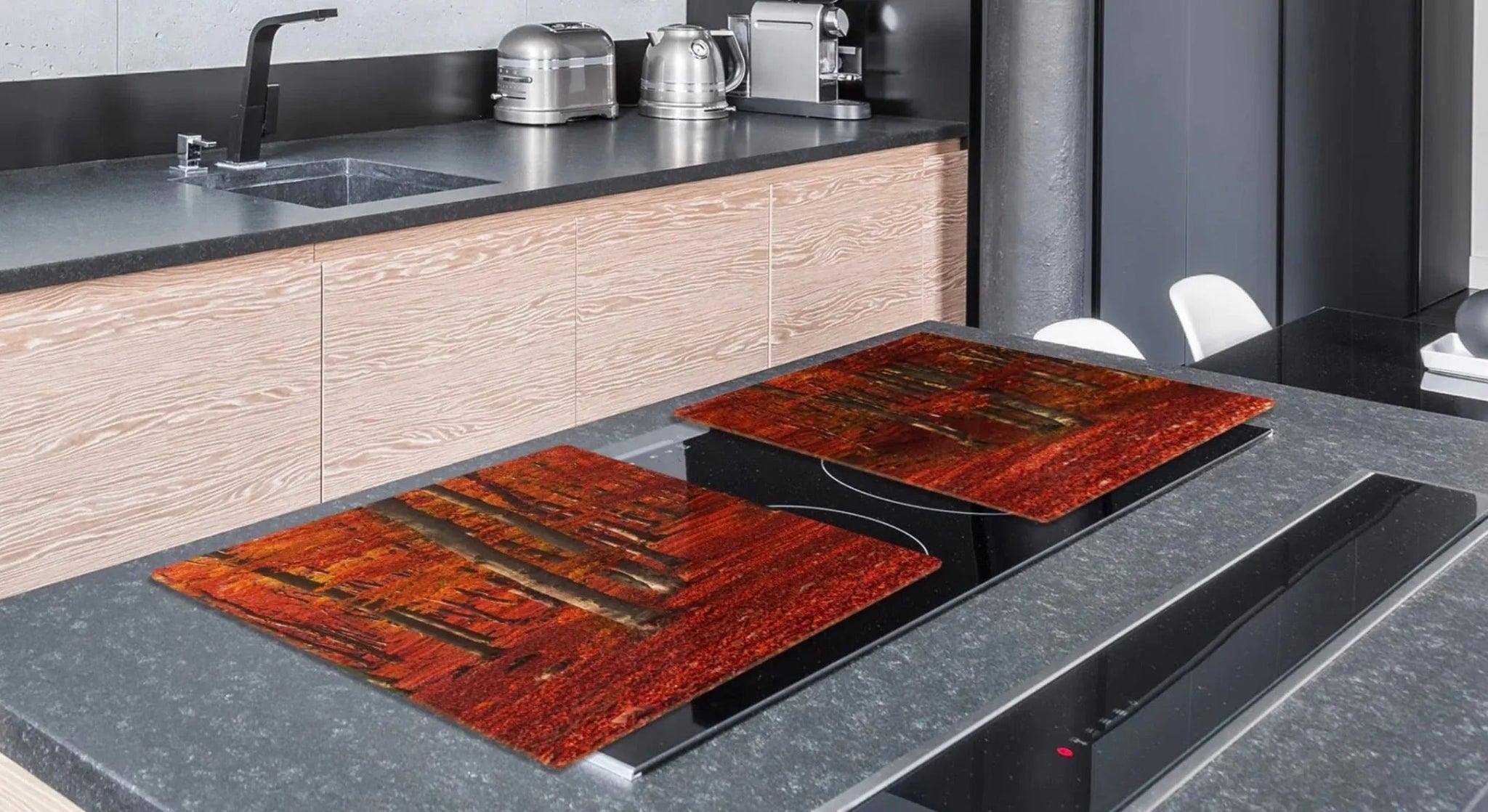 Stove Cover - Red Forest | Noodle Board | Gas and Electric Cook Top Cover | Charcuterie Board - Festive Fit Home