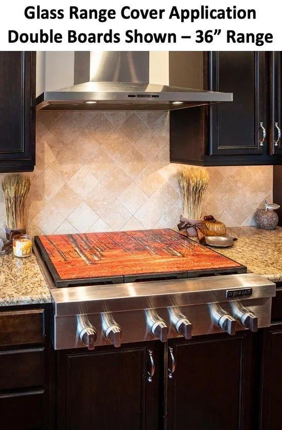 Stove Cover - Red Forest | Noodle Board | Gas and Electric Cook Top Cover | Charcuterie Board - Festive Fit Home