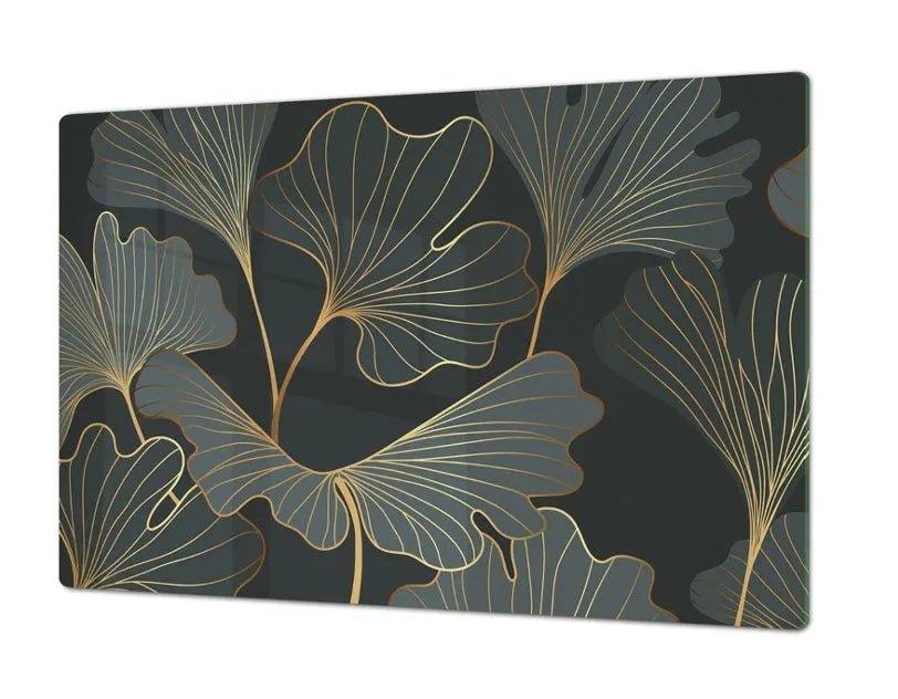 Stove Top Cover - Art Deco Leaf | Gas & Electric Cooktop Cover | Charcuterie Board - Festive Fit Home