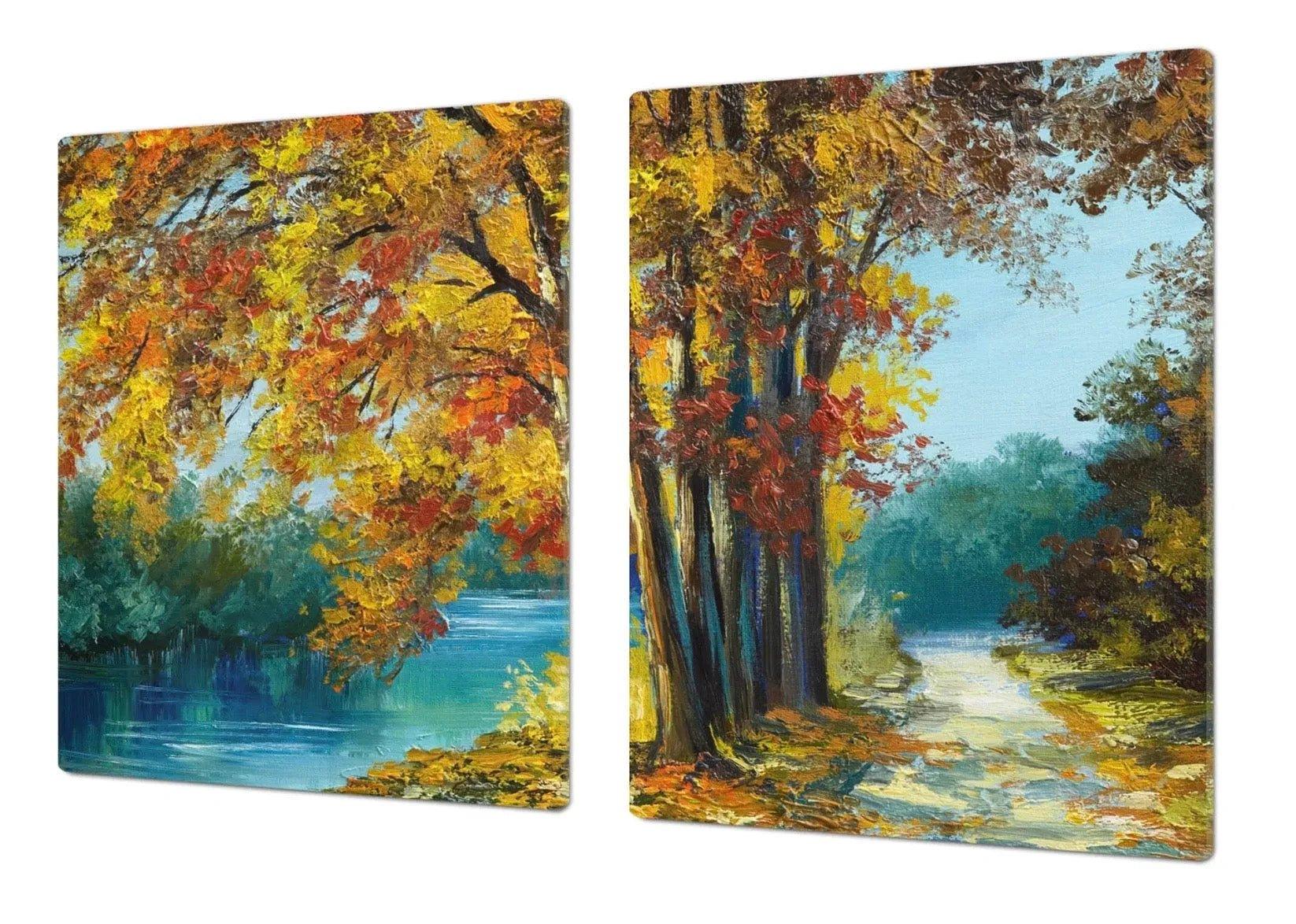 Stove Top Cover - Autumn Lake | Gas and Induction Cook Top Cover | Charcuterie Board - Festive Fit Home