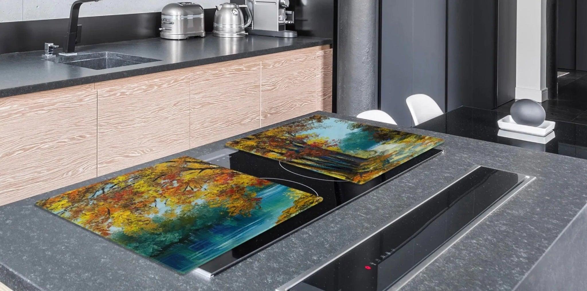 Stove Top Cover - Autumn Lake | Gas and Induction Cook Top Cover | Charcuterie Board - Festive Fit Home