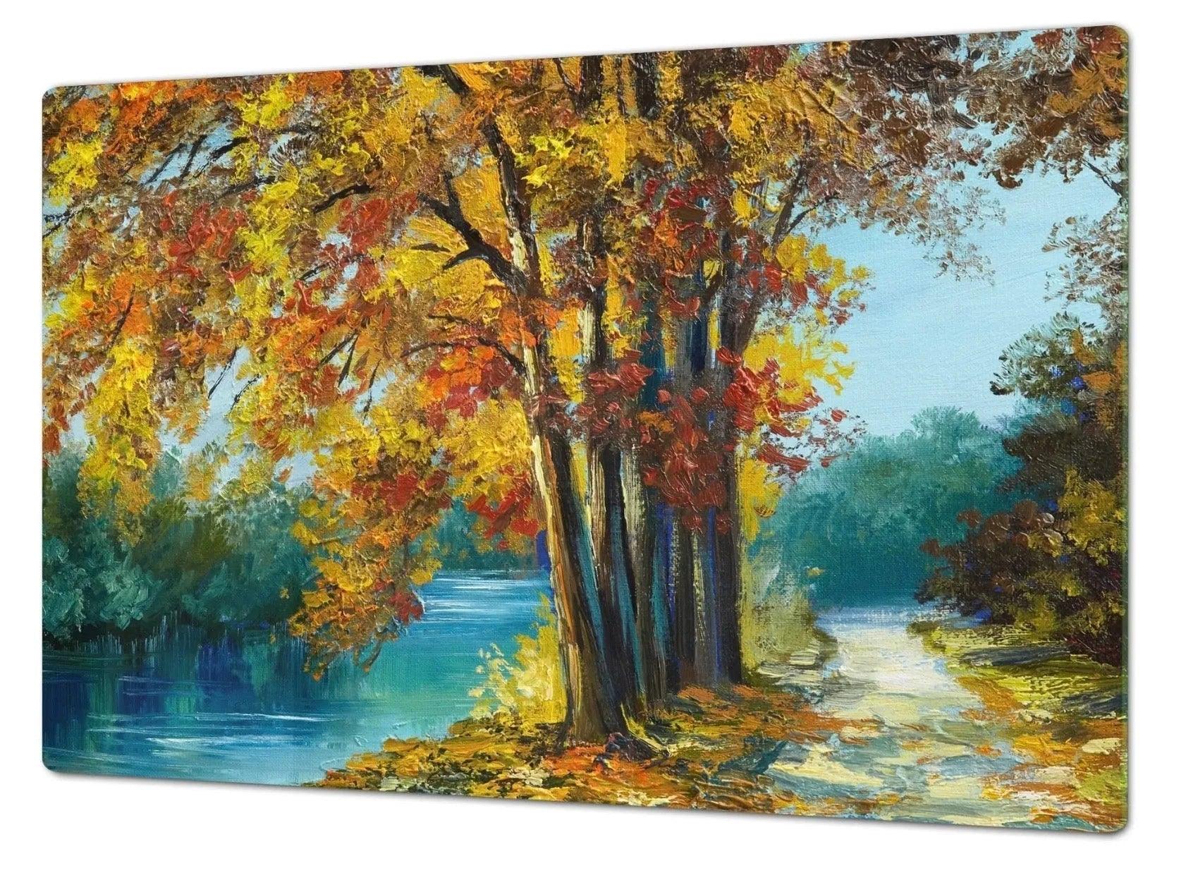 Stove Top Cover - Autumn Lake | Gas and Induction Cook Top Cover | Charcuterie Board - Festive Fit Home