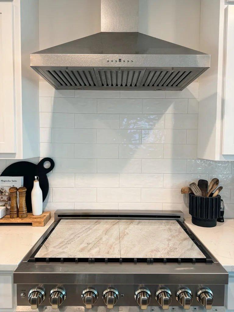 Stove Top Cover - Beige Marble Style | Gas & Electric Cook Top Cover | Noodle Board - Festive Fit Home