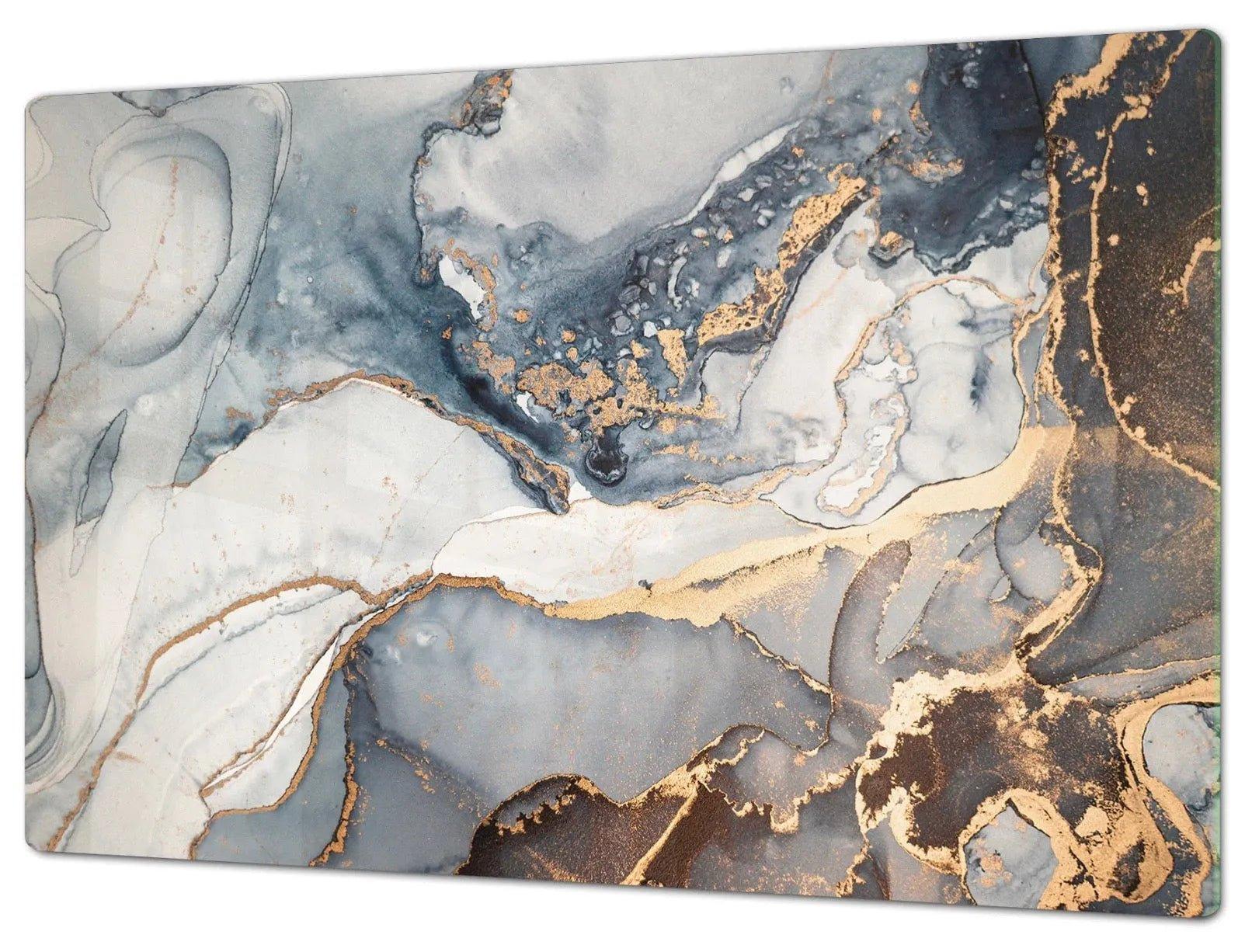 Stove Top Cover - Blue and Gold Glitz | Gas & Electric Cook Top Cover | Noodle Board - Festive Fit Home